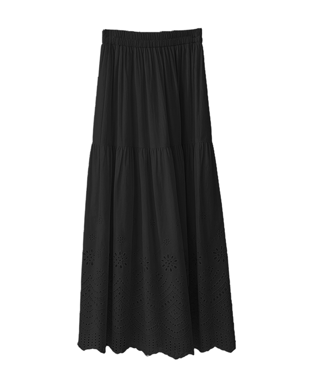 Selene Eyelet Skirt - Black
