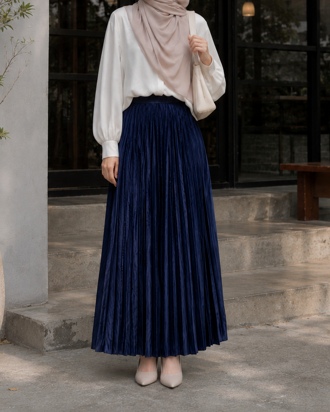 YOU Edition Pleated Skirt - Blue Black