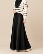 Liora Satin Skirt - Caviar