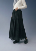Selene Eyelet Skirt - Black