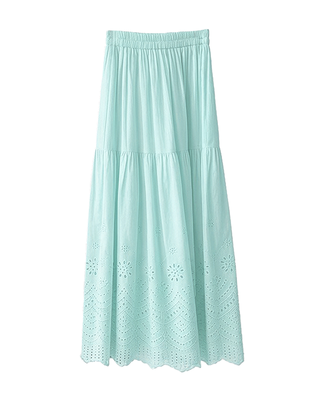 Selene Eyelet Skirt - Soft Teal
