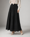 Selene Eyelet Skirt - Black