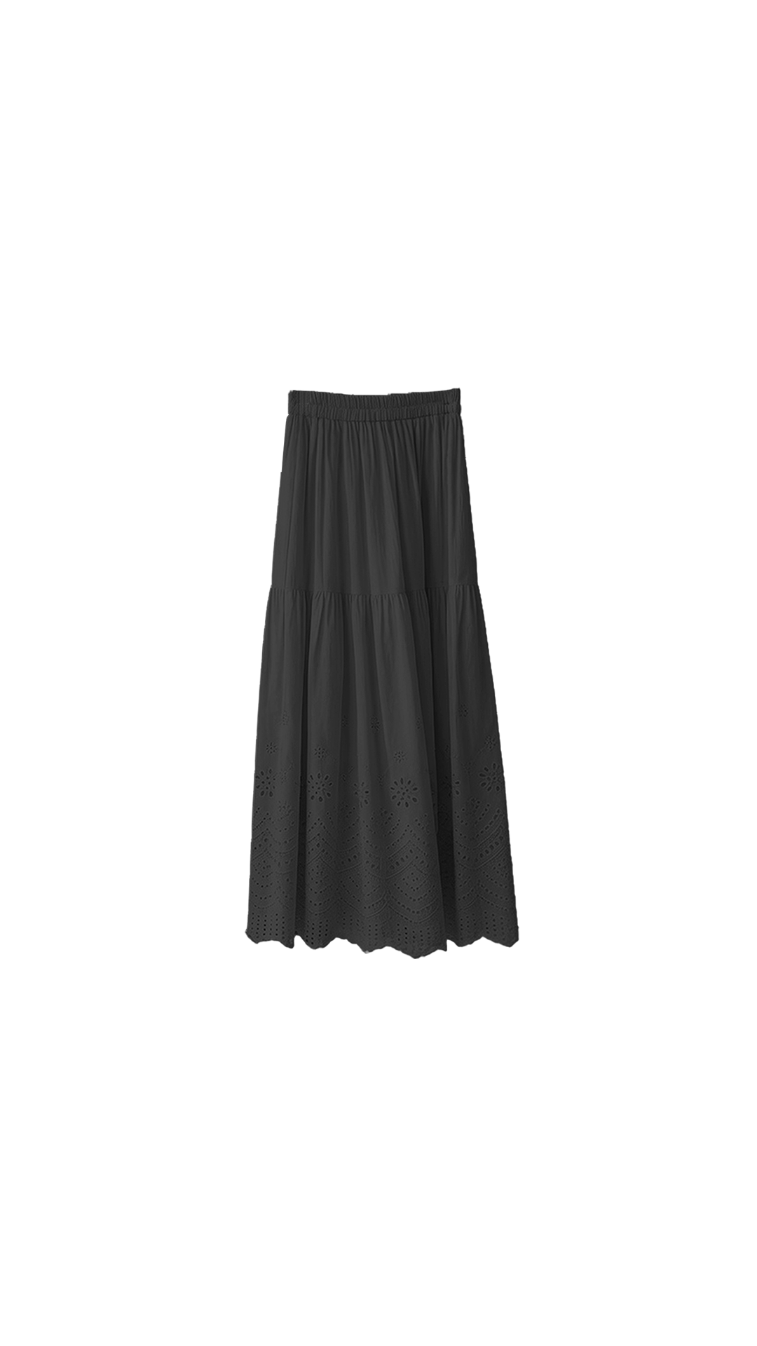 Selene Eyelet Skirt - Black