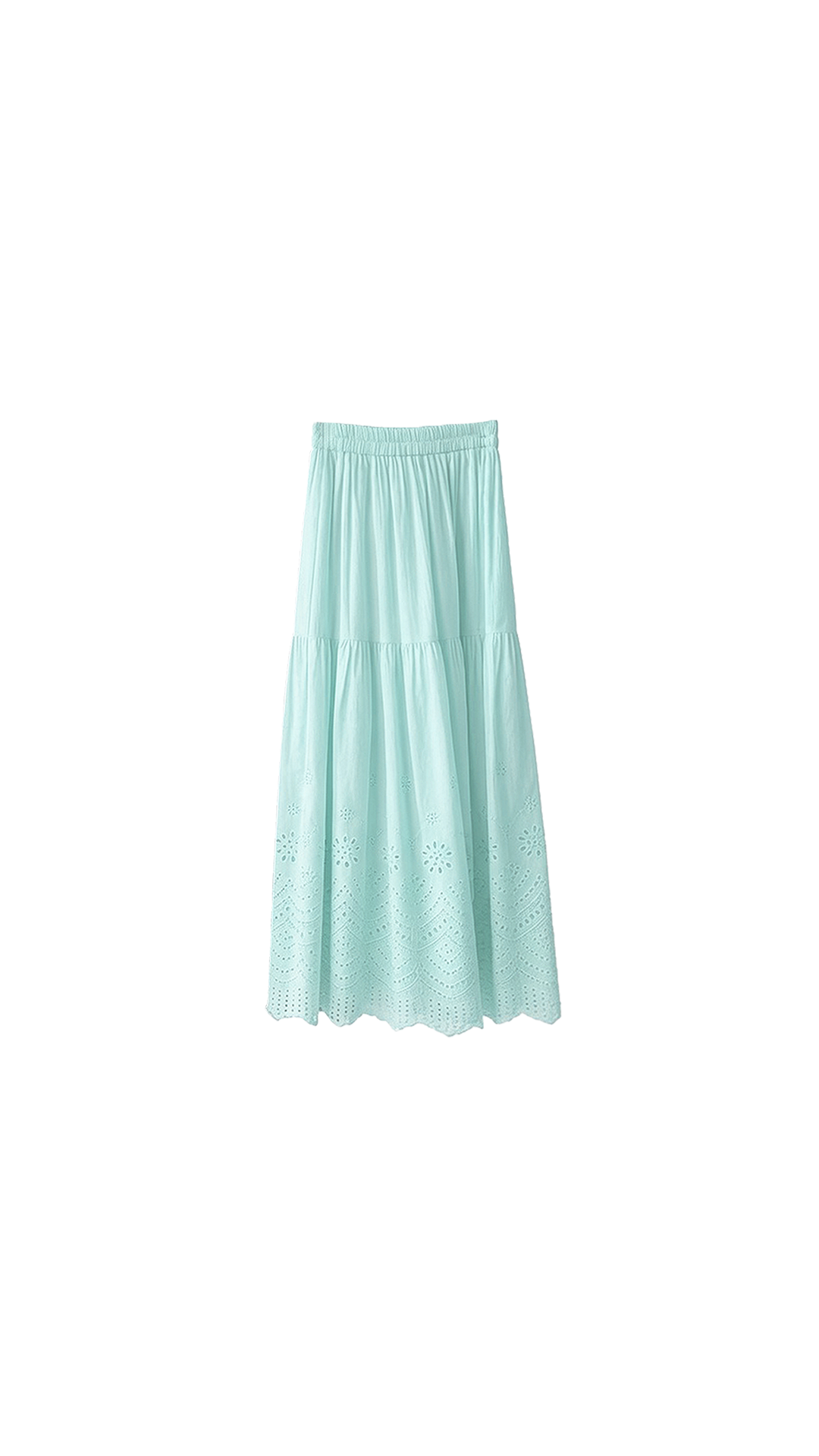 Selene Eyelet Skirt - Soft Teal